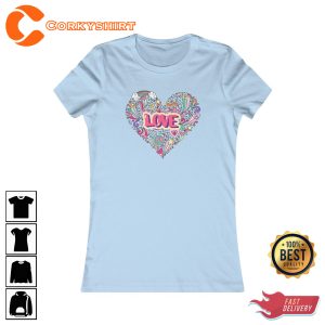 Love Women's Valentines Summer Vibe Peace and Love Vibe T-Shirt