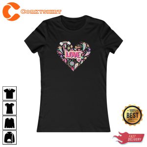 Love Women's Valentines Summer Vibe Peace and Love Vibe T-Shirt