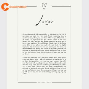 Lover By T Swift Lyrics Poster