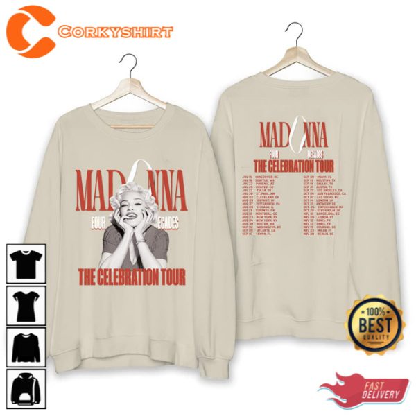Madonna The Celebration Tour 2023 Shirt Madonna Four Decades Tour Tee