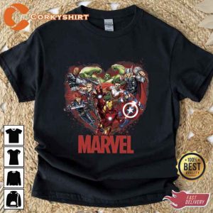 Marvel Avengers Valentine_s Matching Couple Gift T-shirt2