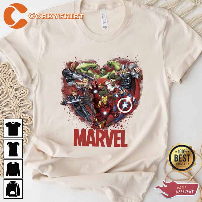 Marvel Avengers Valentine_s Matching Couple Gift T-shirt3