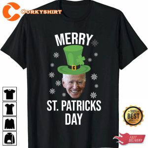 Merry St. Patrick’s Day T-Shirt Trump Anti Joe Biden