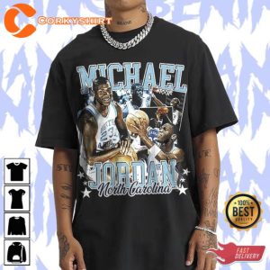 Michael Jordan UNC 90s Style Vintage Bootleg T-Shirt
