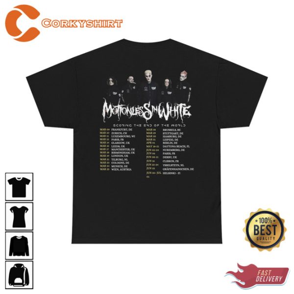 Motionless In White Scoring The End Of The World Uk Europe Tour T-shirt