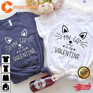 My Cat Is My Valentine Sweatshirt Cat Lover Shirt 3