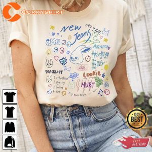 New Jeans Bunny Tracklist Tee Shirt (1)