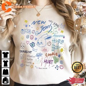 New Jeans Bunny Tracklist Tee Shirt (4)