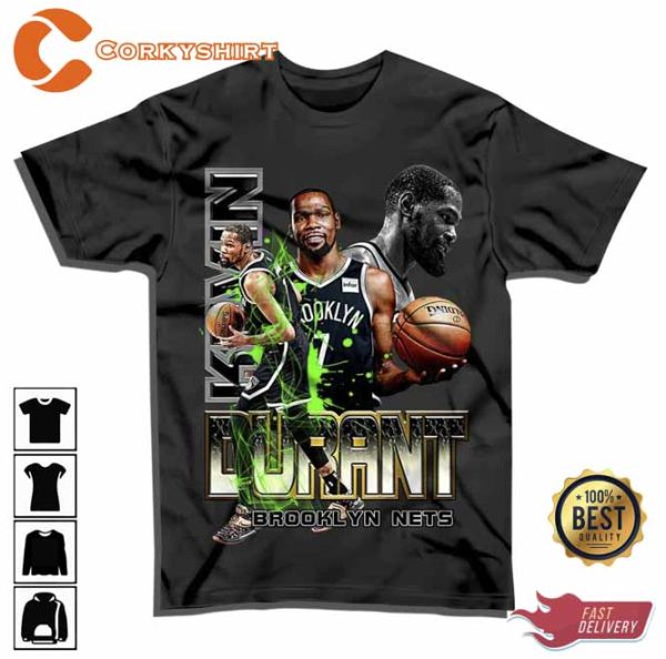 Number 7 Kevin Durant Basketball Brooklyn T-shirt