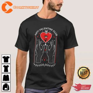 Occult Anti Happy Women Valentines Day Club Single Friend Witch T-Shirt