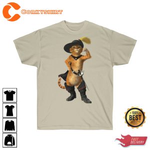 PUSS-in-BOOTS-Unisex-Cartoon-Style-T-Shirt