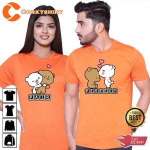 Pair Perfect Happy Valentines Day Printed Couple T-Shirt