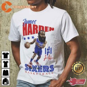 Philadelphia 76ers James Harden Signature T-Shirt Sixers City Edition - T- shirts Low Price