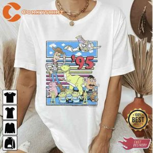 Pixar Toy Story 95 Distressed Colorful T Shirt