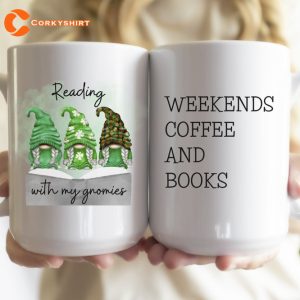 Reading With My Gnomies Book Lover St Patricks Day Mug 3