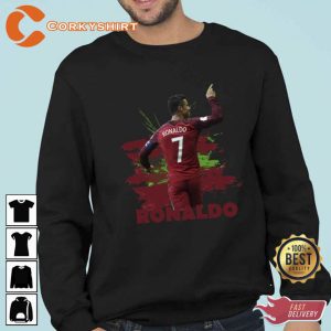 Red Art Style Cristiano Ronaldo Football T-Shirt