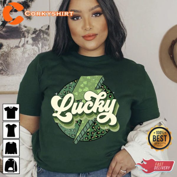 Retro Lucky Leopard St Patricks Day Shirt