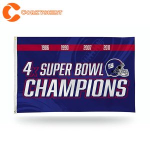 Rico Industries New York Giants 4X Super Bowl Champions Flag