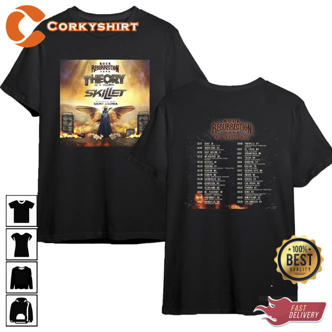 Rock Resurrection Tour Theory of a Deadman Skillet T-Shirt2