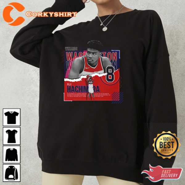 Rui Hachimura Basketball Paper Poster Wizards T-Shirt