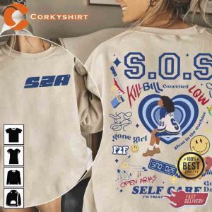 SZA SOS Tour 2023 Full Tracklist Sweatshirt3