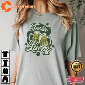 Saint Patricks Day Feelin Lucky Drinking Shirt For Party 3