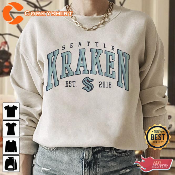  NHL Seattle Kraken Hibiscus Beach Premium T-Shirt : Clothing,  Shoes & Jewelry