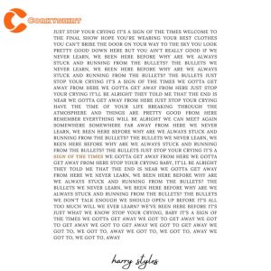 Sign Of The Times By Harry Styles Lyrics Poster