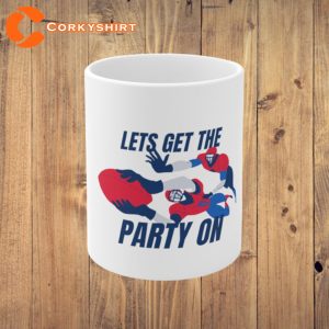 Let’s Get the Party On Super Bowl Party Basketball Football Mug