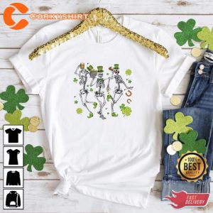 St Patricks Day Skeletons Dancing Shirt 3
