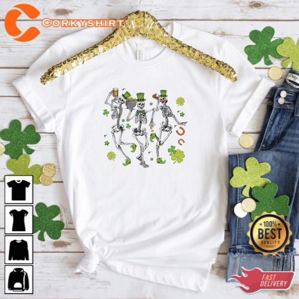 St Patricks Day Skeletons Dancing Shirt