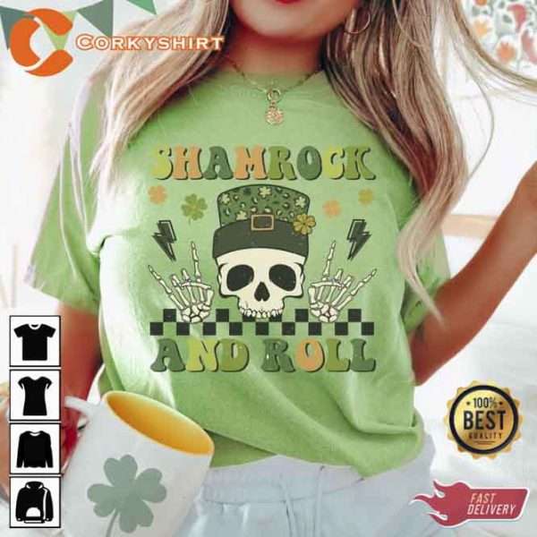 St Partys Day Shamrock And Roll Shirt