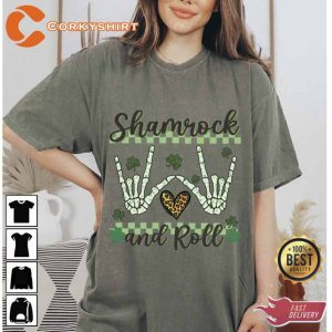 St.Patrick's day Shamrock And Roll Comfort Colors Shirt2 (5)