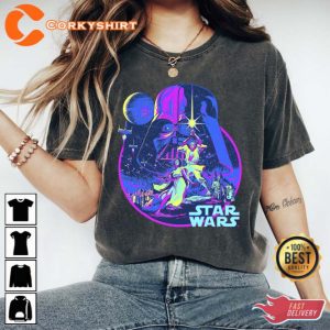 Star Wars Bright Classic Neon Poster Art Graphic Shirt 1