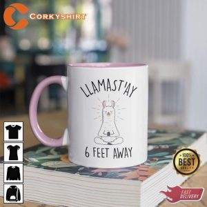 Stay 6 Feet Away Llama Mug1