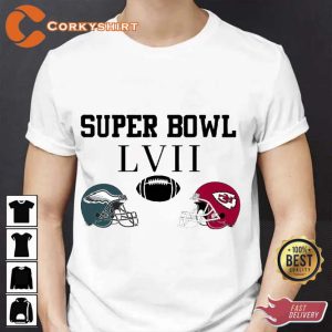 Super Bowl LVII Football Philadelphia Eagles vs Kansas City Chiefs Tee