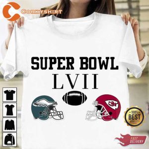 Super Bowl LVII Football Philadelphia Eagles vs Kansas City Chiefs Tee