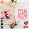 Super Mario Valentines Mario and Princess Peach Happy Women Valentines Day T-Shirt