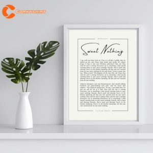 Sweet Nothing By TSwift MIDNIGHTS Lyric Poster
