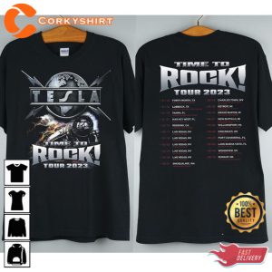 TESLA Time To Rock! Tour 2023 Tour T-Shirt Gift For Fan