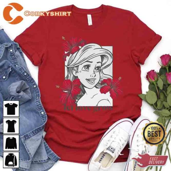 The Little Mermaid Ariel Let Love Grow Tee