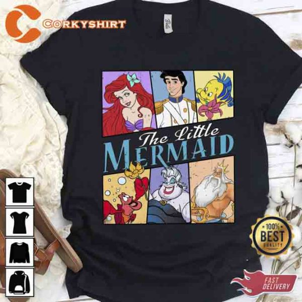 The Little Mermaid Ariel Ursula Eric Prince Disney T-shirt