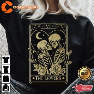 The Lovers Tarot Card Skeleton love Valentine Shirt