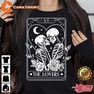 The Lovers Tarot Card Skeleton love Valentine Shirt
