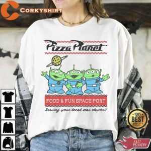 Toy Story Aliens Pizza Planet Pastel Logo Shirt