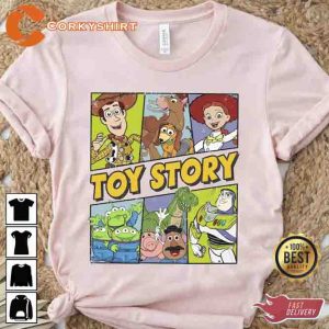 Toy Story Characters Buzz Woody Aliens Shirt