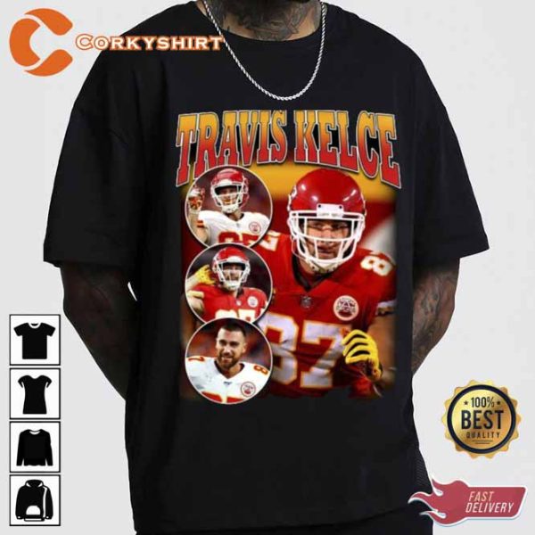 Travis Kelce Kansas City Chiefs Vintage Tee Shirt