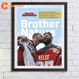 Travis Kelce vs Jason Kelce Brothers Super Bowl Canvas Poster