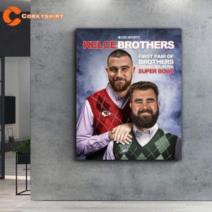 Travis Kelce vs Jason Kelce Canvas Poster