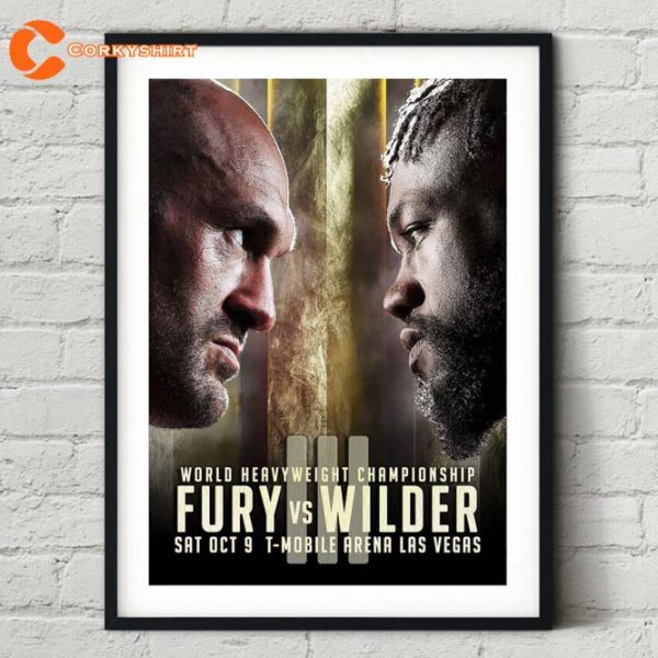 Tyson Fury vs Deontay Wilder 3 Fight Boxing Poster